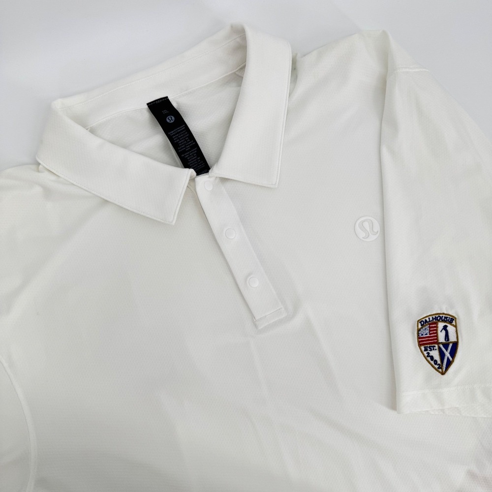 Lululemon Logo Sport Polo Short Sleeve Updated Fit White XXL Golf‎ Crest